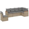 Image de vidaXL Ensemble de salon de jardin 6 pièces avec coussins Beige Poly Rattan