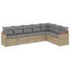 Image de vidaXL Ensemble de salon de jardin 7 pièces avec coussins Beige Poly Rattan