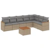 Image de vidaXL Ensemble de jardin canapé 8 pièces avec coussins Beige Poly Rattan
