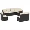Image de vidaXL Ensemble de jardin canapé 8 pièces avec coussins noir poly rotin