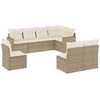 Image de vidaXL Ensemble de jardin canapé 8 pièces avec coussins Beige Poly Rattan