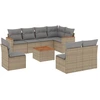 Image de vidaXL Ensemble de salon de jardin 9 pièces avec coussins beige Poly rotin