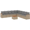 Image de vidaXL Ensemble de salon de jardin 10 pièces avec coussins Beige Poly Rattan