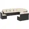 Image de vidaXL Ensemble de 10 canapés de jardin avec coussins noir poly rotin