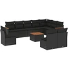 Image de vidaXL Ensemble de salon de jardin 11 pièces avec coussins noir poly rotin