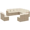 Image de vidaXL Ensemble de salon de jardin 11 pièces avec coussins Beige Poly Rattan