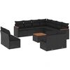 Image de vidaXL Ensemble de 12 canapés de jardin avec coussins noir poly rotin