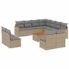 Image de vidaXL Ensemble de 12 canapés de jardin avec coussins Beige Poly Rattan