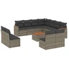 Image de vidaXL Ensemble de salon de jardin 12 pièces avec coussins Gris Poly rotin