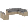 Image de vidaXL Ensemble de salon de jardin 9 pièces avec coussins beige Poly rotin