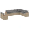 Image de vidaXL Ensemble de salon de jardin 10 pièces avec coussins Beige Poly Rattan