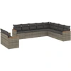 Image de vidaXL Ensemble de salon de jardin 10 pièces avec coussins Gris Poly Rattan