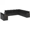 Image de vidaXL Ensemble de salon de jardin 11 pièces avec coussins noir poly rotin
