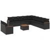 Image de vidaXL Ensemble de 12 canapés de jardin avec coussins noir poly rotin