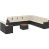 Image de vidaXL Ensemble de 12 canapés de jardin avec coussins noir poly rotin