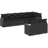 Image de vidaXL Ensemble de jardin canapé 8 pièces avec coussins noir poly rotin