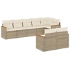 Image de vidaXL Ensemble de jardin canapé 8 pièces avec coussins Beige Poly Rattan