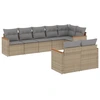 Image de vidaXL Ensemble de jardin canapé 8 pièces avec coussins Beige Poly Rattan