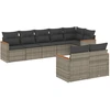 Image de vidaXL Ensemble de jardin canapé 8 pièces avec coussins Gris Poly rotin
