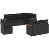 Image de vidaXL Ensemble de jardin canapé 8 pièces avec coussins noir poly rotin
