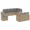 Image de vidaXL Ensemble de jardin canapé 8 pièces avec coussins Beige Poly Rattan