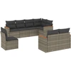 Image de vidaXL Ensemble de jardin canapé 8 pièces avec coussins Gris Poly rotin