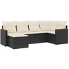 Image de vidaXL Ensemble de salon de jardin 6 pièces avec coussins noir poly rotin