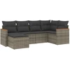 Image de vidaXL Ensemble de salon de jardin 6 pièces avec coussins Gris Poly rotin