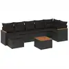 Image de vidaXL Ensemble de jardin canapé 8 pièces avec coussins noir poly rotin