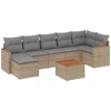 Image de vidaXL Ensemble de jardin canapé 8 pièces avec coussins Beige Poly Rattan