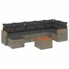 Image de vidaXL Ensemble de jardin canapé 8 pièces avec coussins Gris Poly rotin