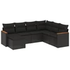 Image de vidaXL Ensemble de salon de jardin 7 pièces avec coussins noir poly rotin