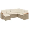 Image de vidaXL Ensemble de salon de jardin 7 pièces avec coussins Beige Poly Rattan