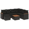 Image de vidaXL Ensemble de jardin canapé 8 pièces avec coussins noir poly rotin