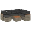 Image de vidaXL Ensemble de jardin canapé 8 pièces avec coussins Gris Poly rotin
