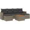 Image de vidaXL Ensemble de salon de jardin 7 pièces avec coussins Gris Poly rotin