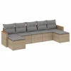Image de vidaXL Ensemble de salon de jardin 7 pièces avec coussins Beige Poly Rattan