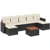 Image de vidaXL Ensemble de jardin canapé 8 pièces avec coussins noir poly rotin