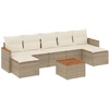 Image de vidaXL Ensemble de jardin canapé 8 pièces avec coussins Beige Poly Rattan