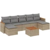 Image de vidaXL Ensemble de jardin canapé 8 pièces avec coussins Beige Poly Rattan