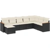 Image de vidaXL Ensemble de jardin canapé 8 pièces avec coussins noir poly rotin