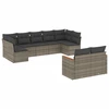 Image de vidaXL Ensemble de salon de jardin 9 pièces avec coussins Gris Poly rotin