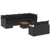 Image de vidaXL Ensemble de 10 canapés de jardin avec coussins noir poly rotin