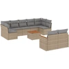 Image de vidaXL Ensemble de salon de jardin 10 pièces avec coussins Beige Poly Rattan