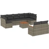 Image de vidaXL Ensemble de salon de jardin 10 pièces avec coussins Gris Poly Rattan