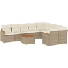 Image de vidaXL Ensemble de salon de jardin 10 pièces avec coussins Beige Poly Rattan