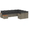Image de vidaXL Ensemble de salon de jardin 10 pièces avec coussins Gris Poly Rattan