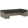Image de vidaXL Ensemble de salon de jardin 10 pièces avec coussins Gris Poly Rattan