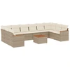 Image de vidaXL Ensemble de salon de jardin 11 pièces avec coussins Beige Poly Rattan