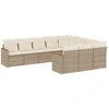 Image de vidaXL Ensemble de salon de jardin 10 pièces avec coussins Beige Poly Rattan